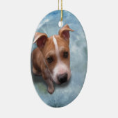 Hemi the Pit Bull Puppy Keramik Ornament (Rechts)