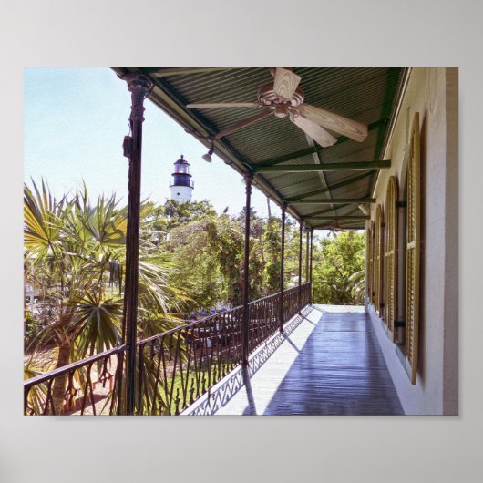 Hemingway House Balkon mit Blick auf den Leuchttur Poster (Vorne)