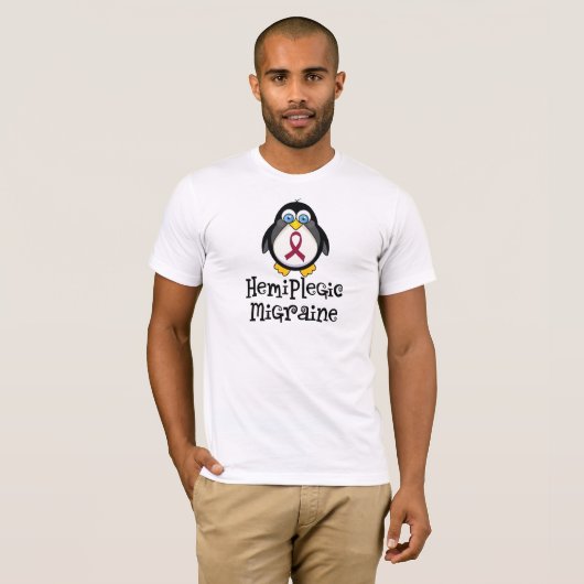 Hemiplegic Migräne-Bewusstseins-Pinguin T-Shirt (Vorne ganz)