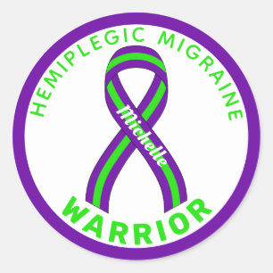 Hemiplegic Migräne Krieger Weißer Rundsticker Runder Aufkleber