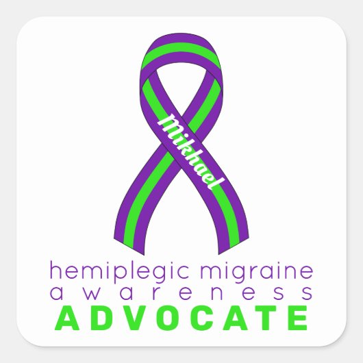 Hemiplegiker Migräne Advocate White Square Sticker (Vorderseite)