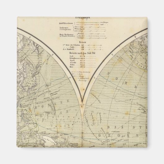 Hemisphäre Atlas Karte Magnet (Vorne)