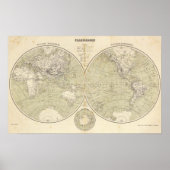 Hemisphäre Atlas Karte Poster (Vorne)