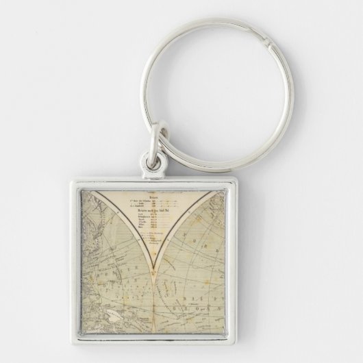 Hemisphäre Atlas-Karte Schlüsselanhänger (Vorne)