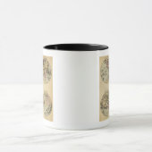 Hemisphäre Handfarbene Atlaskarte Tasse (Zentrum)