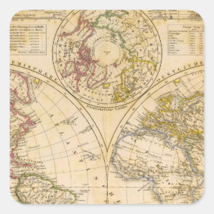 Hemisphären Quadratischer Aufkleber