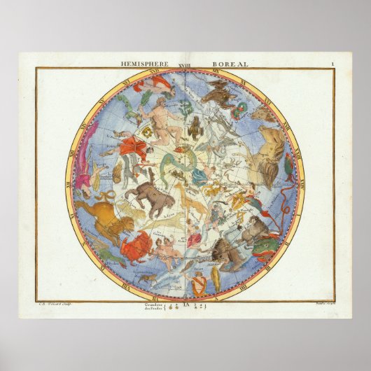 Hemisphere Boreal | John Flamsteed Poster (Vorne)