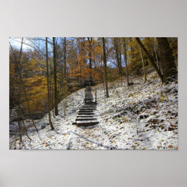 Hemlock Cliffs with Light Snow, Indiana Poster