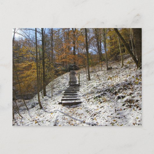 Hemlock Cliffs with Light Snow, Indiana Postkarte (Vorderseite)