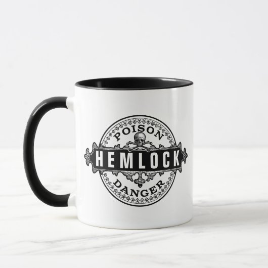 Hemlock Vintage Style Poison Label Tasse (Links)
