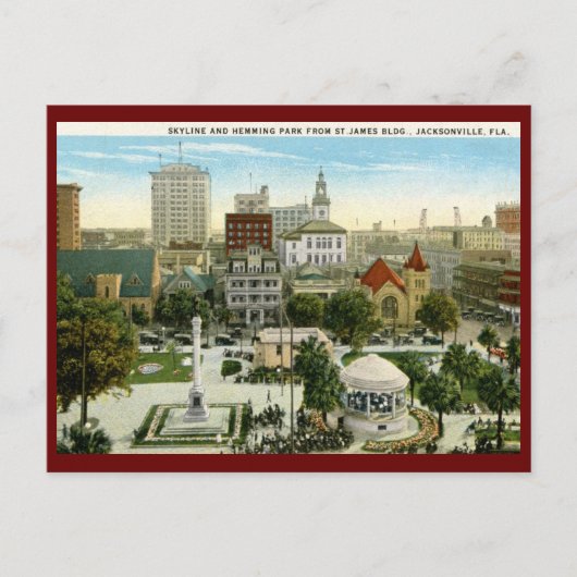 Hemming Park, Jacksonville, FL Vintag Postkarte (Vorderseite)