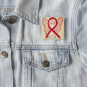 Hemophilie Angel Red Awareness Ribbon Art Button (Beispiel)