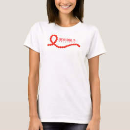 Hemophilie Awareness Red Ribbon Beads T-Shirt