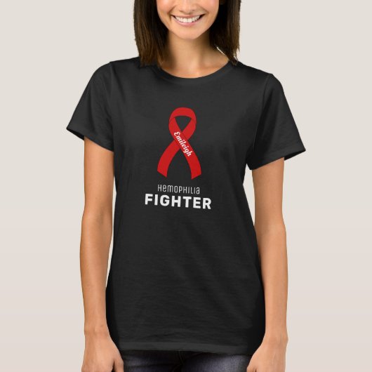 Hemophilie Fighter Ribbon Black T - Shirt (Vorderseite)
