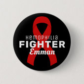 Hemophilie Ribbon Black Button (Vorderseite)