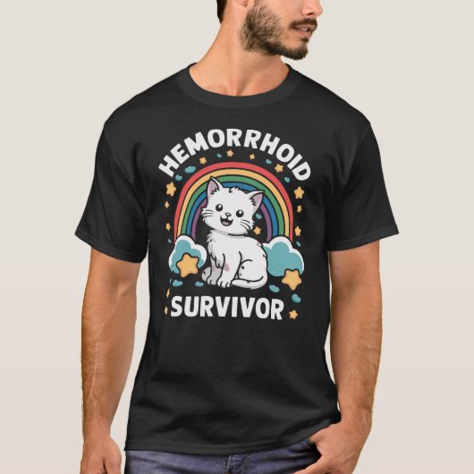 Hemorrhoid Survivor Cat T-Shirt (Vorderseite)