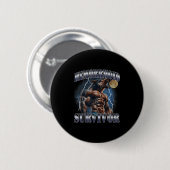 Hemorrhoid Survivor Funny Meme Wolf Embarring Adul Button (Vorne & Hinten)