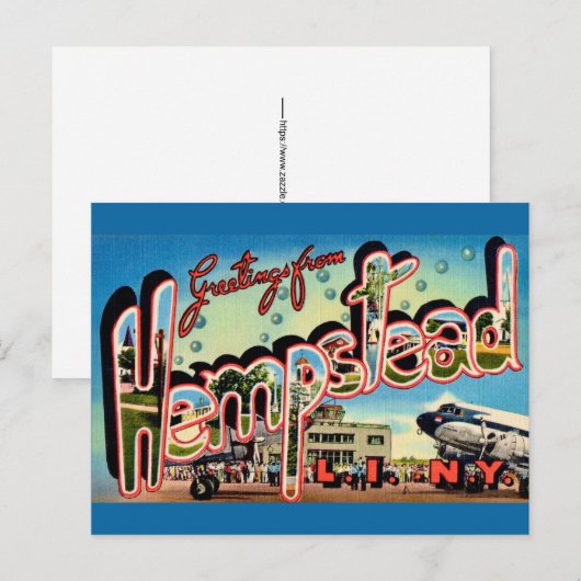 Hempstead Long Island NY Postkarte (Vorne/Hinten)