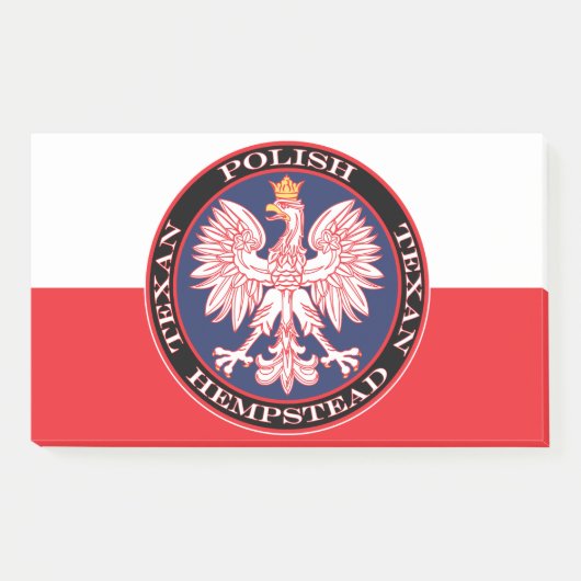 Hempstead Round Polish Texan Post-it Klebezettel (Vorderseite)