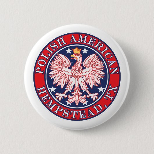 Hempstead Texas Polnischer Adler Button (Vorderseite)