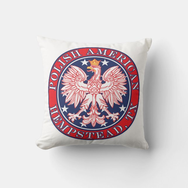 Hempstead Texas Polnischer Adler Kissen (Vorderseite)
