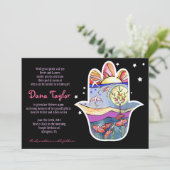 Hemsa Jüdisches Babynamen Einladung Hebräisch (Stehend Vorderseite)