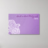 Hemsa Leinwand Bat Mitzvah Sign-In Board-lila (Vorderseite)