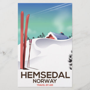Hemsedal Norwegen Skitourenplakat Briefpapier