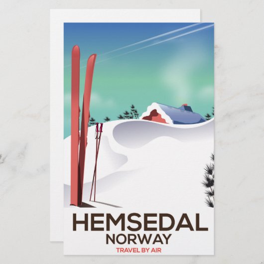 Hemsedal Norwegen Skitourenplakat Briefpapier (Vorne/Hinten)