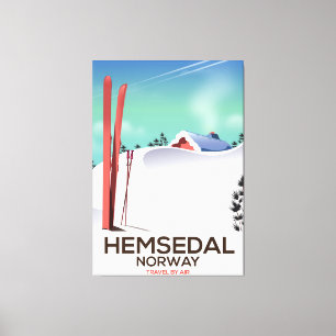 Hemsedal Norwegen Skitourenplakat Leinwanddruck