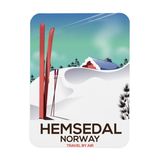 Hemsedal Norwegen Skitourenplakat Magnet (Vertikal)