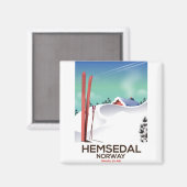 Hemsedal Norwegen Skitourenplakat Magnet (Vorderseite/Rückseite)