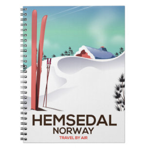 Hemsedal Norwegen Skitourenplakat Notizblock