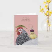 Hen and Chick niedlich Mother Day Card Karte (Gelbe Blume)