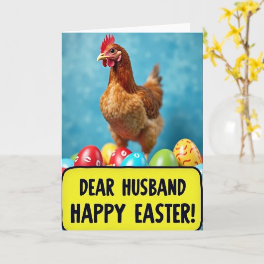 Hen And Egg Pattern Card Karte (Gelbe Blume)