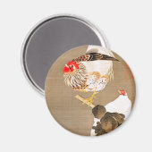 Hen and Rooster with Grapevine by Ito Jakuchu Magnet (Vorderseite/Rückseite)