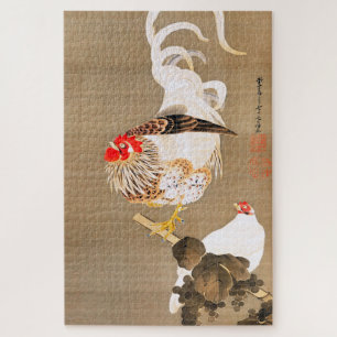 Hen and Rooster with Grapevine by Ito Jakuchu Puzzle