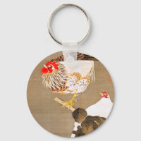 Hen and Rooster with Grapevine by Ito Jakuchu