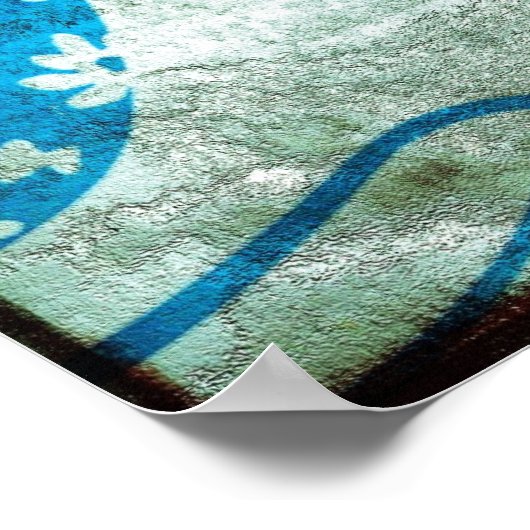 Hen Art Vintag Tin Poster (Ecke)