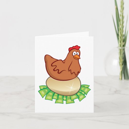 Hen auf einem goldenen Ei Karte (Vorderseite)