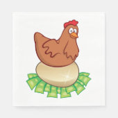 Hen auf einem goldenen Ei Serviette (Vorderseite)