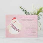 Hen Bachelorette Night Party Illustriert Einladung (Stehend Vorderseite)