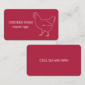 Hen Bauer Eggs Chicken Magenta Visitenkarte (Vorne/Hinten)