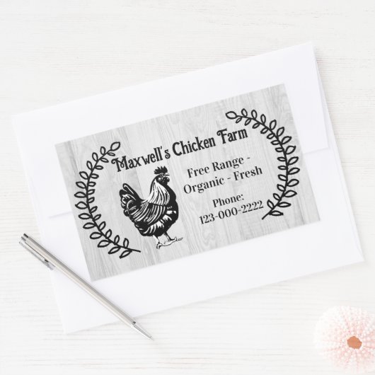 Hen Branches Classic Eierkarton Rechteckiger Aufkleber (Umschlag)