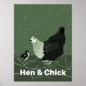 Hen & Chick Green Kitchen Wand an Wand Poster (Vorne)
