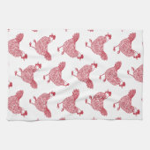 Hen Chicken Pattern Rot und Weiß Geschirrtuch (Horizontal)