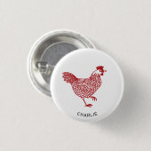Hen Chicken Personalisiert Button (Vorne & Hinten)