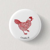 Hen Chicken Personalisiert Button (Vorderseite)