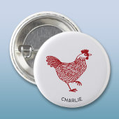 Hen Chicken Personalisiert Button