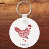 Hen Chicken Personalisiert Schlüsselanhänger (Vorderseite)